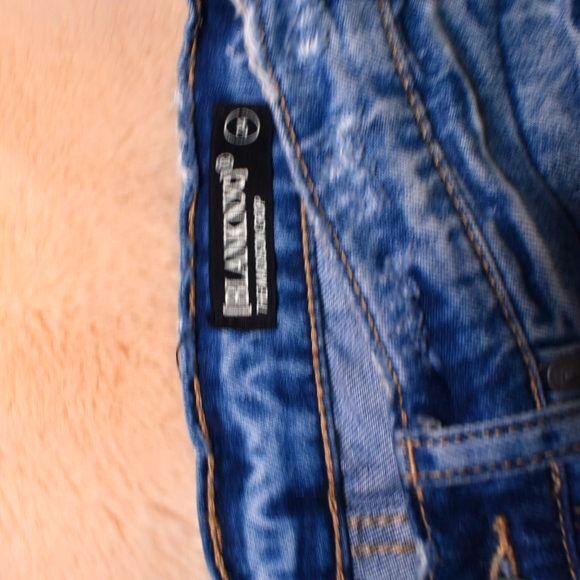 Blank NYC Madison Crop Destroyed Jeans Size 24 High Rise Frayed Hem Denim - Picture 9 of 15